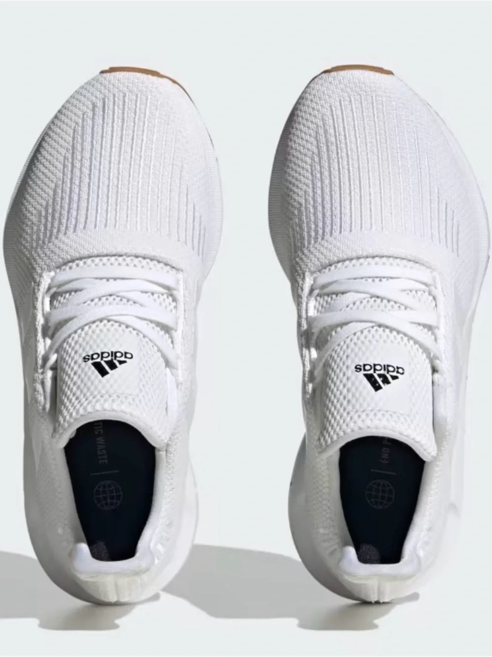 adidas Kids White Knit Lace-Up Sneakers